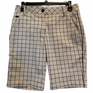 Puma Women Black White Striped Outdoors Golf Athletic Bermuda Shorts 2